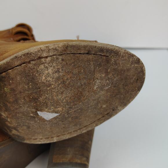 FRYE IZZY Belted Gladiator Distressed Leather Buckles Open Toe Boot Sandals 10 - Picture 14 of 17